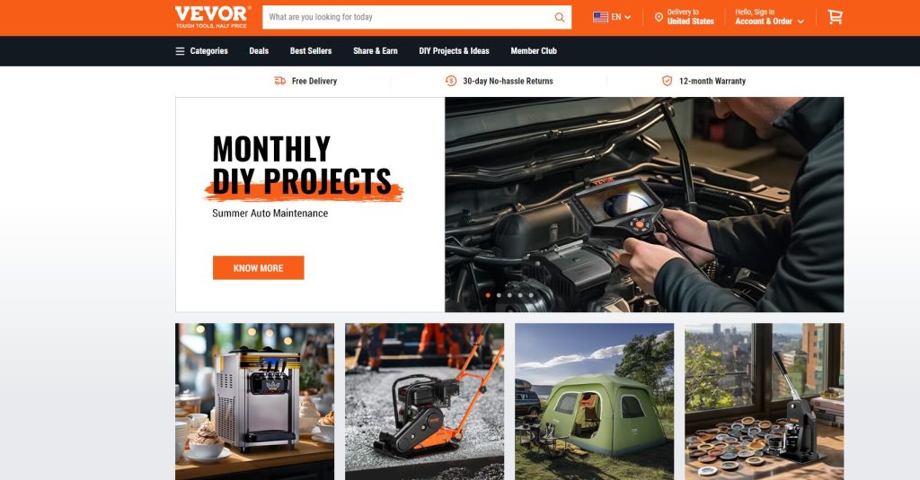 Vevor website Topa factory